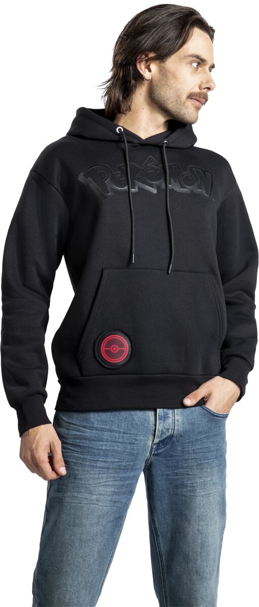 Felpa Con Cappuccio Pokémon Heat Logo – Black On Black Uomo, Regular Fit, Esclusiva EMP