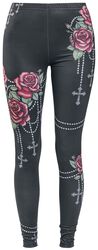 Leggings with roses and crosses, Rock Rebel by EMP, Leggings