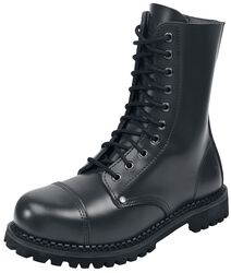 Steel-Capped Lace-Up Boots, Black Premium by EMP, Stivali