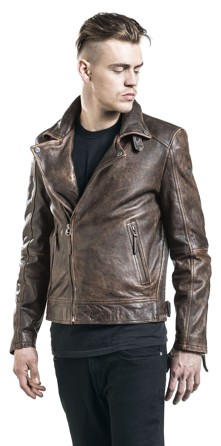 Gipsy Chiodo Giacca Uomo Giacca Di Pelle Da Uomo Gipsy Scuro