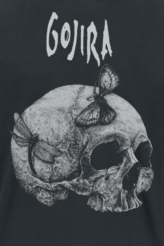 Gojira Moth Skull T-Shirt Uomo – Maglietta Nera 100% Cotone, Regular Fit, Maniche Corte, Merch Ufficiale - 2