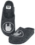 Grey Slippers with Rockhand Print, Black Premium by EMP, Pantofole