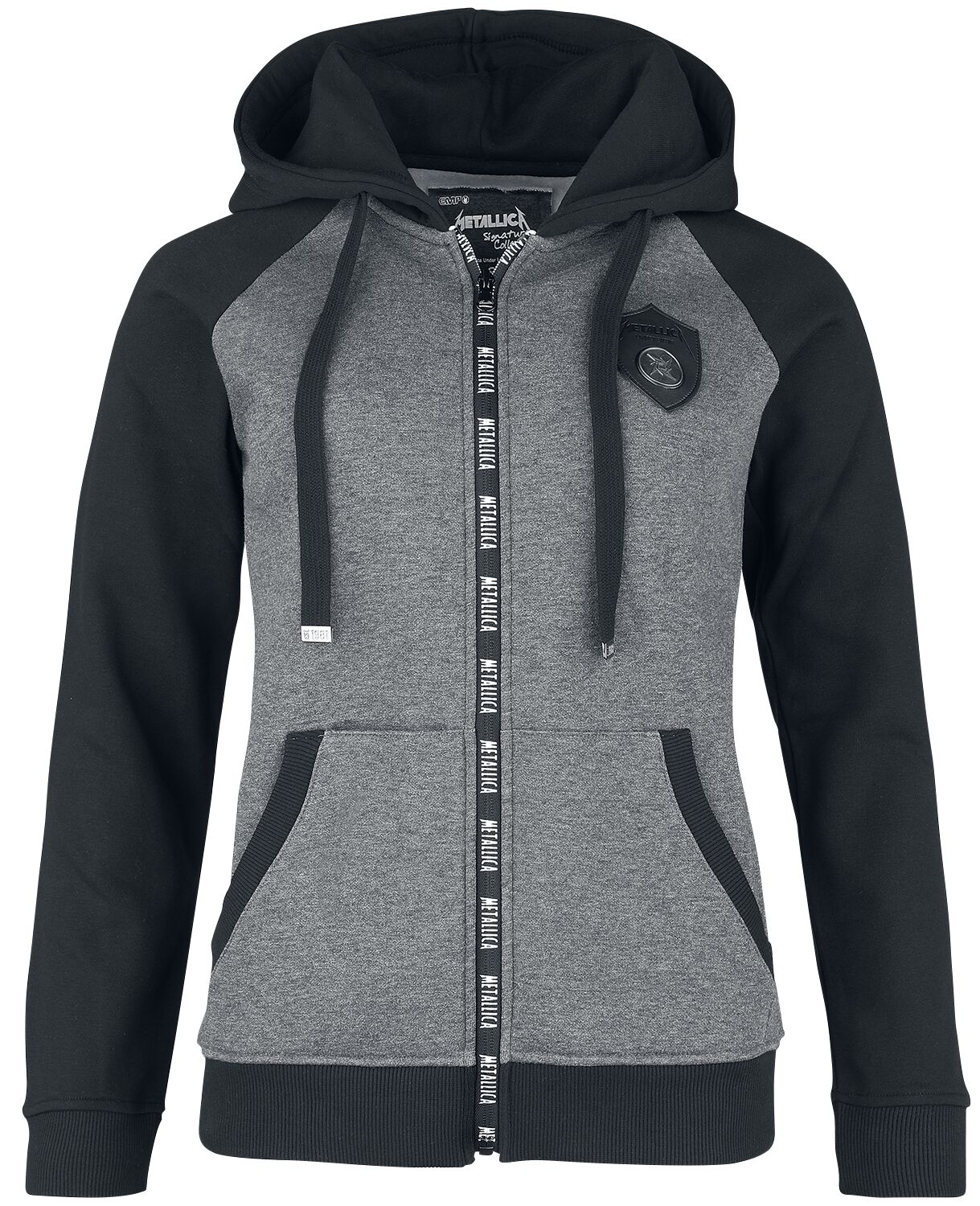 Black Premium By EMP Felpa Con Cappuccio Donna, Lunga, Nero, Zip Doppio Cursore, Cotone E Poliestere