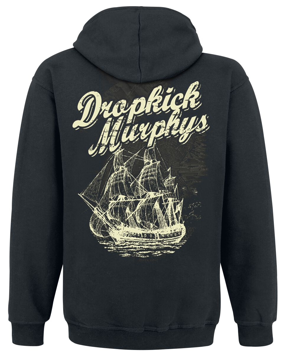 Dropkick Murphys Felpa Con Cappuccio Uomo | Modello Fighter Plaid, Nera, Cotone, Taglio Regular - 3