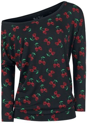Rock Rebel by EMP Donna Maglia a Maniche Lunghe Nera con Effetto Maglia S Rock Rebel by EMP Donna Maglia a Maniche Lunghe Nera con Effetto Maglia S