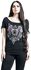 Gothicana X Anne Stokes - Black T-Shirt with Print and Lacing