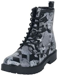 Lace-up boots with all-over rock hand print, EMP Stage Collection, Stivali