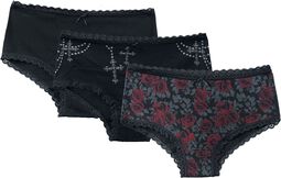 Pants set with roses and cross, Rock Rebel by EMP, Abbigliamento intimo