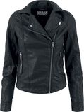 Ladies Leather Imitation Biker Jacket, Urban Classics, Giacca di mezza stagione