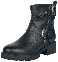 Biker boots with zip and buckles, Black Premium by EMP, Stivali modello Biker