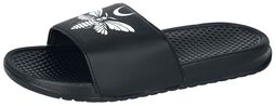 EMP sandals with moth and crescent moon print, Gothicana by EMP, Infradito