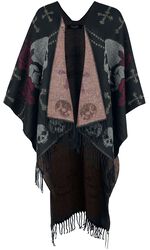 Skull and roses poncho, Rock Rebel by EMP, Cardigan