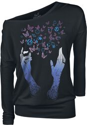 Long-sleeved shirt with playful print, Full Volume by EMP, Maglia Maniche Lunghe