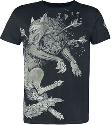 T-shirt with wolf and arrows, Black Premium by EMP, T-Shirt