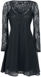 Lace Overlay Dress, Gothicana by EMP, Abito media lunghezza