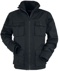 Winter jacket with flap pockets decorative seams, Gothicana by EMP, Giacca invernale