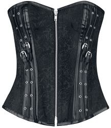 Corset with straps and zip, Gothicana by EMP, Corsetto