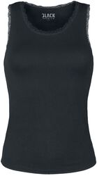 Vest with lace detail, Black Premium by EMP, Maglia intima maniche corte