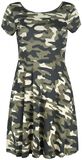 Dress with Camouflage Pattern and Decorative Lacing, Black Premium by EMP, Miniabito