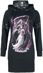 Gothicana X Anne Stokes - Hooded dress with Grim Reaper