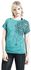 Sport and Yoga - Casual Turquoise T-shirt with Detailed Print