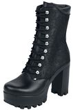 Black Grain Leather Baroque Boot, Steelground Shoes, Stivali