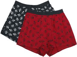 Double pack of boxers with skulls, Black Premium by EMP, Set di boxer
