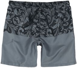 Ornament Print Swim Shorts, Black Premium by EMP, Bermuda