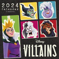 2024 wall calendar, Cattivi Disney, Calendario da parete