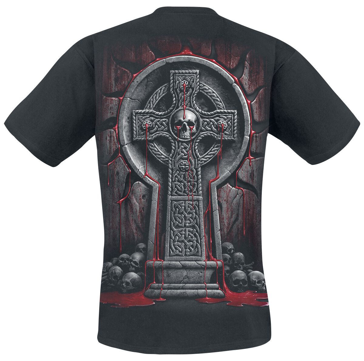 Spiral T-Shirt Uomo Baphomet – 100% Cotone, Nero, Regular Fit, Stampa Frontale E Posteriore, Abbigliamento Rock E Horror - 3