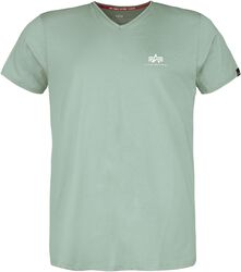 BASIC V-NECK T-SHIRT SMALL LOGO, Alpha Industries, T-Shirt