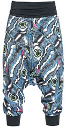 Harem Trousers with Peacock Feather Print