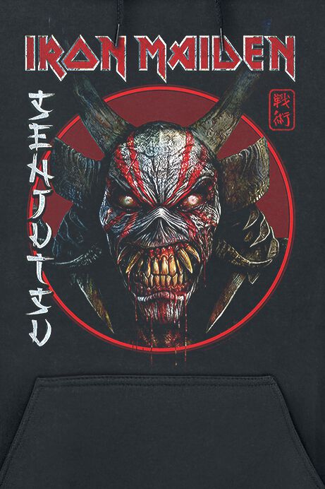 Felpa Con Cappuccio Iron Maiden Senjutsu Eddie Face Circle – Uomo, Regular, Nero