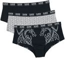 Panty Set with Celtic-Style Motifs, Black Premium by EMP, Set mutande