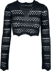 Ladies’ cropped crochet knit jumper, Urban Classics, Felpa