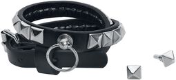 Pyramid Rivets, Rock Rebel by EMP, Bracciale in similpelle