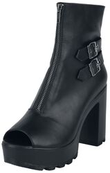 Peep-toe ankle boot with zip, Black Premium by EMP, Stivali
