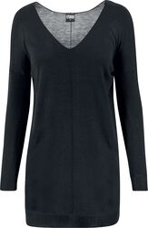 Ladies Fine Knit Oversize V-Neck Sweater, Urban Classics, Felpa