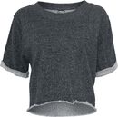 Ladies Melange Cropped Short Sleeve Crew, Urban Classics, T-Shirt