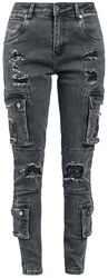 Distressed cargo trousers, Black Premium by EMP, Pantaloni modello cargo