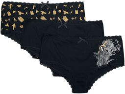Gothicana X The Crow set of three pairs of underwear, Gothicana by EMP, Set mutande