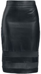 Pencil skirt with mesh, Black Premium by EMP, Gonna al ginocchio
