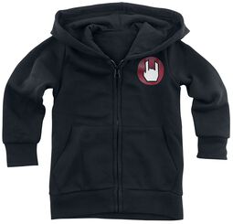 Kids’ hoodie with rock hand logo, EMP Basic Collection, Giacca con cappuccio