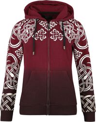 Hoodie jacket with Celtic decorations, Black Premium by EMP, Felpa jogging
