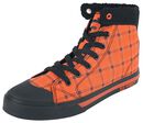 Orange Lined Sneakers with Squared Pattern, RED by EMP, Sneakers alte