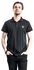 Black Polo Shirt with Embroidery and Red Details