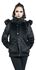 Velvet winter jacket with faux-fur hood