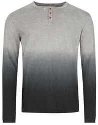Grey dip-dye long-sleeved top, Black Premium by EMP, Maglia Maniche Lunghe