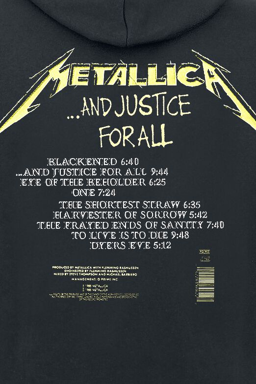 Metallica Master Of Puppets Felpa con Cappuccio Brani Adulto Unisex