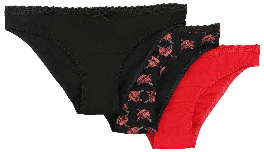 Pack of three briefs with heart print